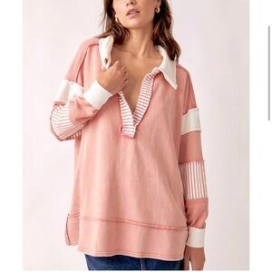 Free People clean prep polo